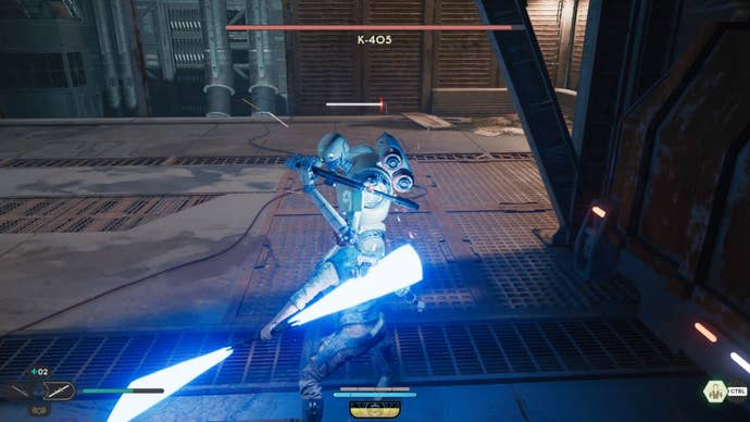 Star Wars Jedi: Survivor’s first boss, K-405.