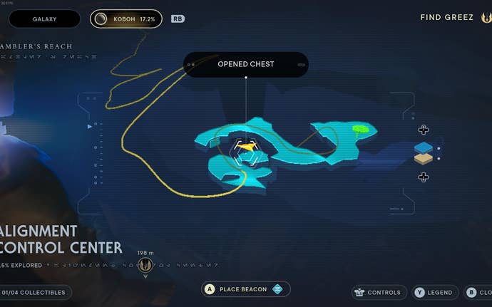 Part of the Koboh map in Jedi: Survivor.