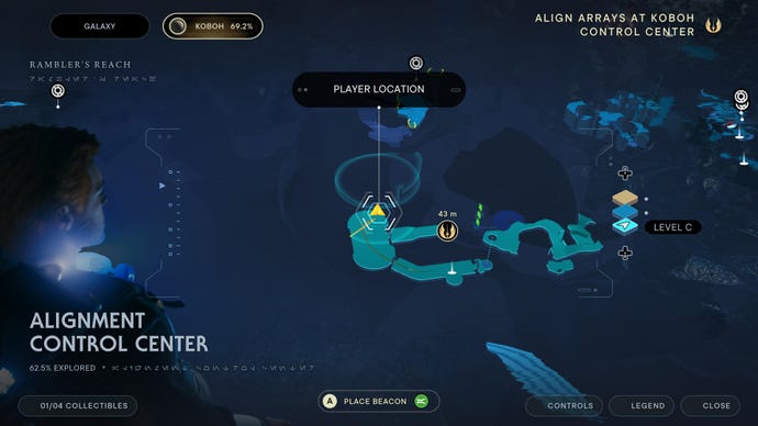 Part of the Koboh map in Jedi: Survivor.