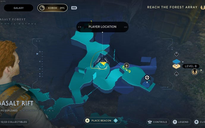 Part of the map of Koboh in Jedi: Survivor.