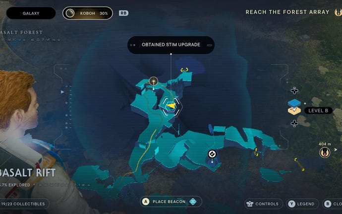 Part of the map of Koboh in Jedi: Survivor.