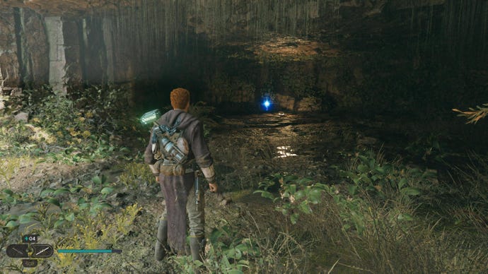 Cal walks towarsd an Essence in a cave on Koboh in Jedi: Survivor.