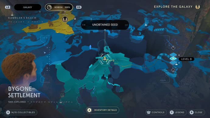 Part of the map of Koboh in Jedi: Survivor.