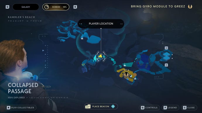 Part of the Koboh map in Jedi: Survivor.