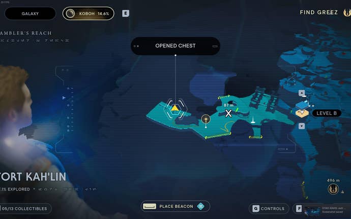 Part of the Koboh map in Jedi: Survivor.