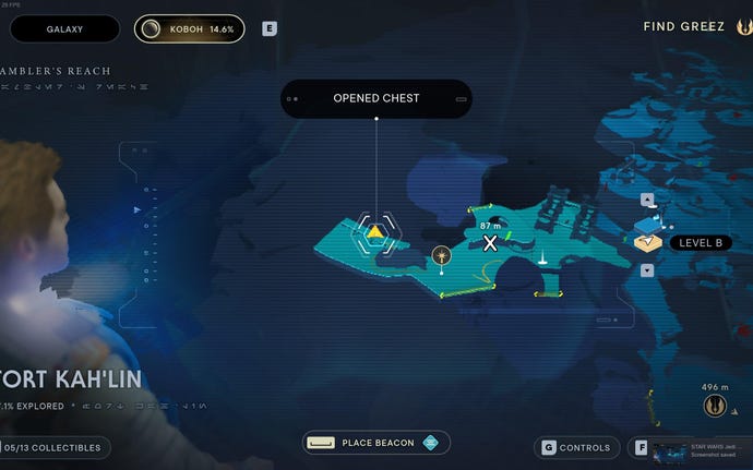 Part of the Koboh map in Jedi: Survivor.