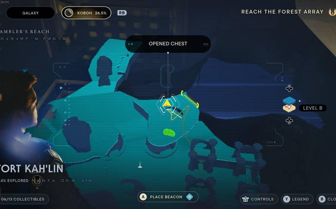 Part of the Koboh map in Jedi: Survivor.