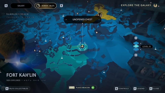 Part of the Koboh map in Jedi: Survivor.