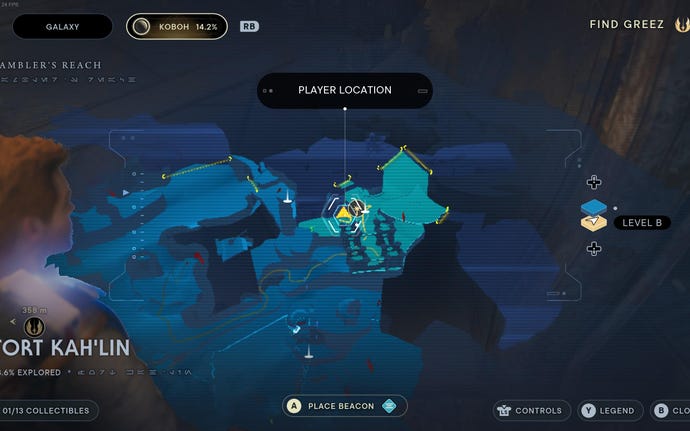 Part of the Koboh map in Jedi: Survivor.