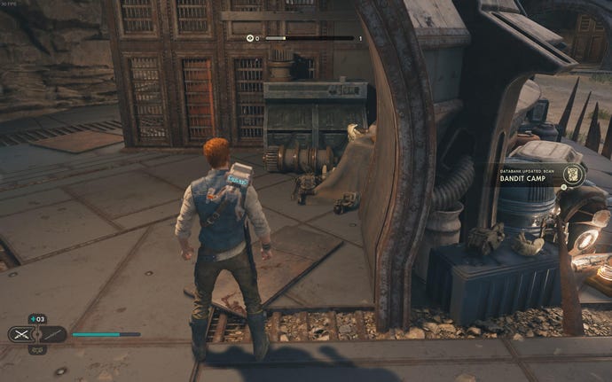 Cal prepares to scan a databank entry in Jedi: Survivor.