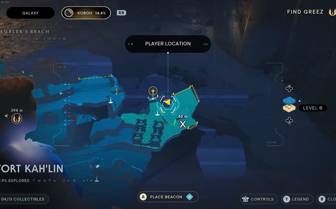 Part of the Koboh map in Jedi: Survivor.