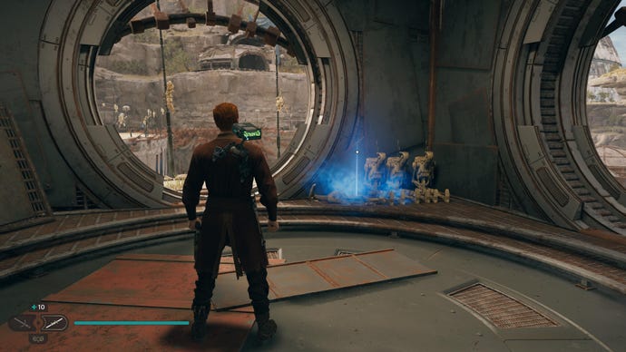 Cal approaches a Force Echo on Koboh in Jedi: Survivor.