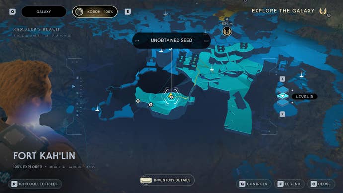 Part of the map of Koboh in Jedi: Survivor.