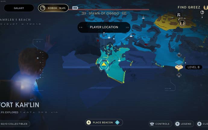 Part of the Koboh map in Jedi: Survivor.