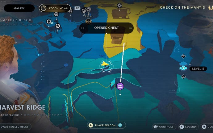 Part of the Koboh map in Jedi: Survivor.