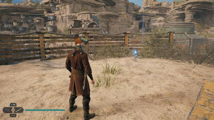 Cal approaches an essence in Harvest Ridge in Jedi: Survivor.