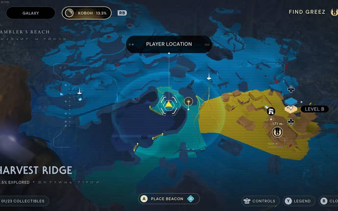 Part of the Koboh map in Jedi: Survivor.