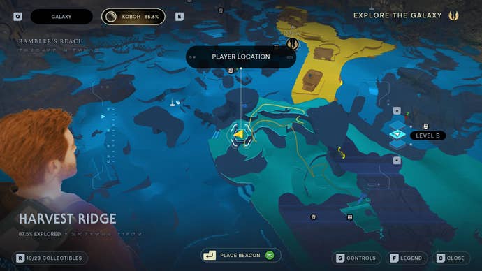 Part of the Koboh map in Jedi: Survivor.