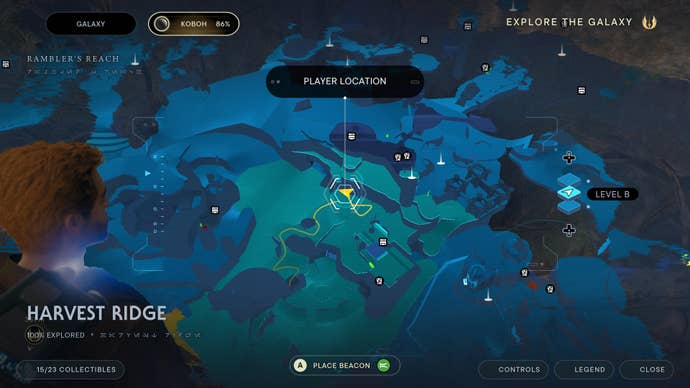 Part of the Koboh map in Jedi: Survivor.