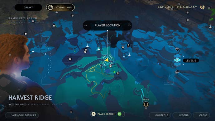 Part of the Koboh map in Jedi: Survivor.