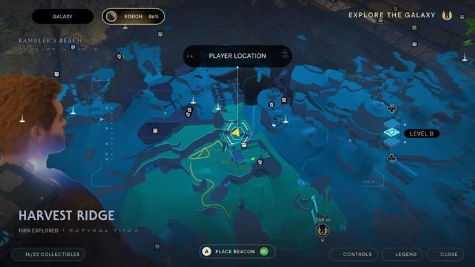 Part of the Koboh map in Jedi: Survivor.