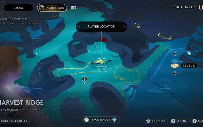 Part of the Koboh map in Jedi: Survivor.