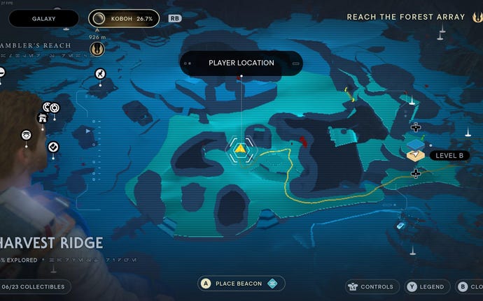 Part of the Koboh map in Jedi: Survivor.