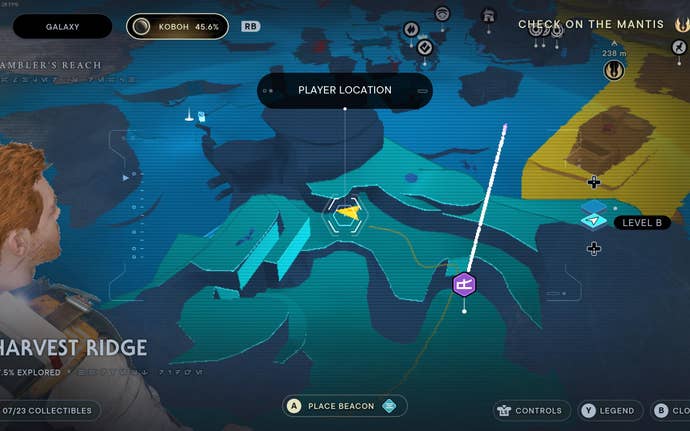 Part of the Koboh map in Jedi: Survivor.