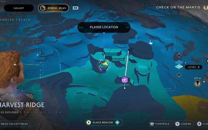 Part of the Koboh map in Jedi: Survivor.