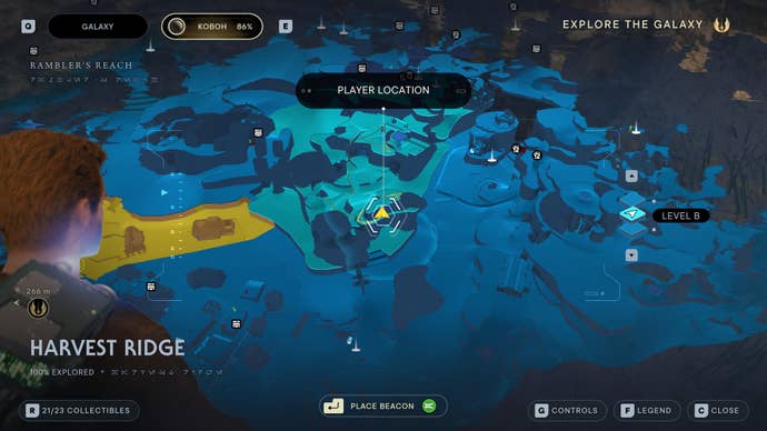 Part of the Koboh map in Jedi: Survivor.