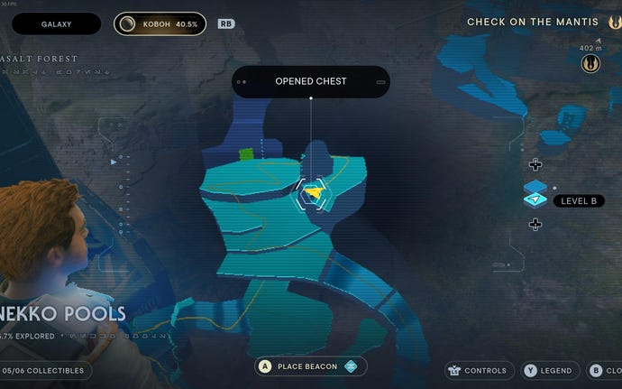 Part of the map of Koboh in Jedi: Survivor.