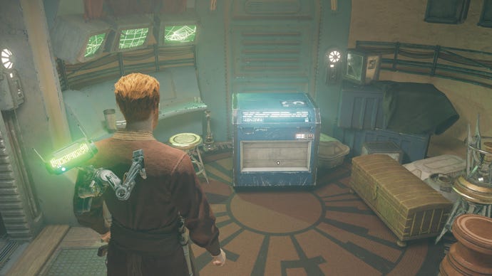 Cal opens a chest in Pyloon’s Saloon in Jedi: Survivor.