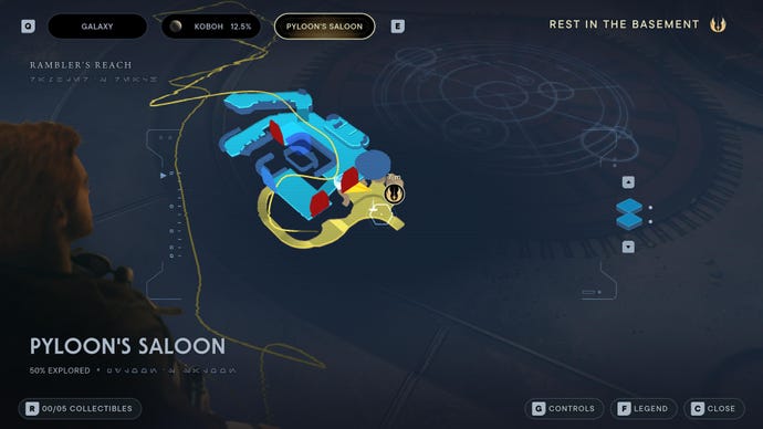 Part of the Koboh map in Jedi: Survivor.