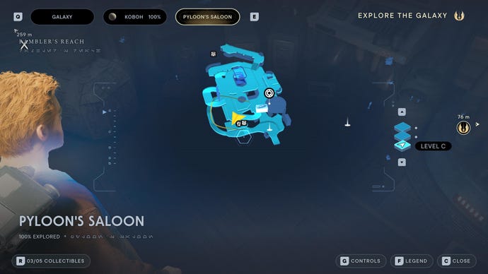 Part of the Koboh map in Jedi: Survivor.