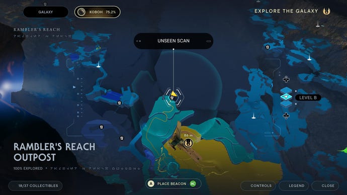 Part of the Koboh map in Jedi: Survivor.