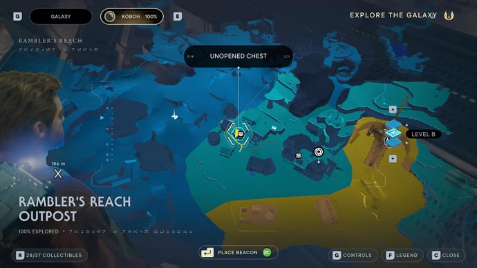 Part of the Koboh map in Jedi: Survivor.