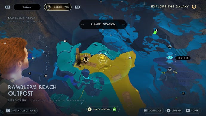 Part of the Koboh map in Jedi: Survivor.