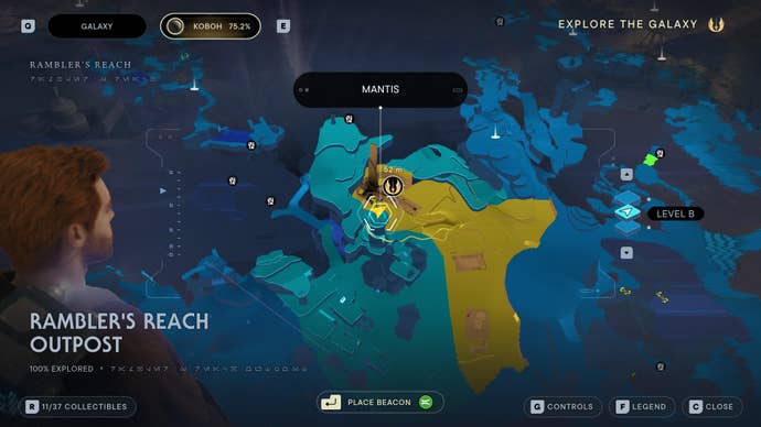 Part of the Koboh map in Jedi: Survivor.