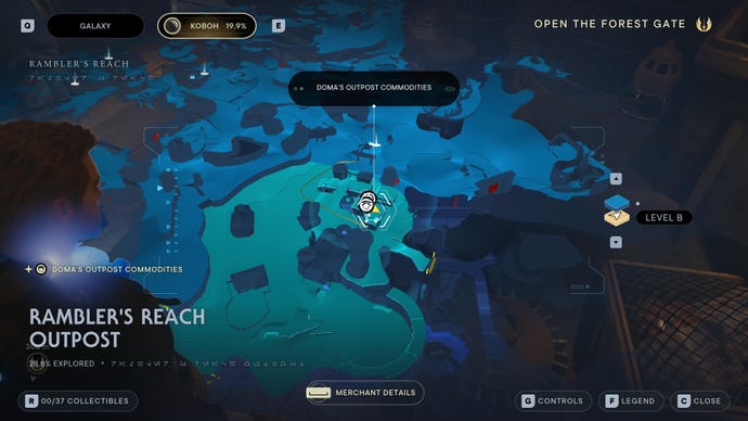 Part of the Koboh map in Jedi: Survivor.