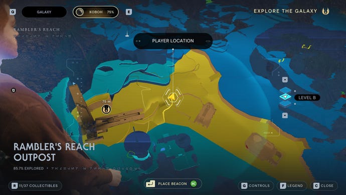 Part of the Koboh map in Jedi: Survivor.