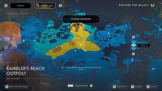 Part of the Koboh map in Jedi: Survivor.