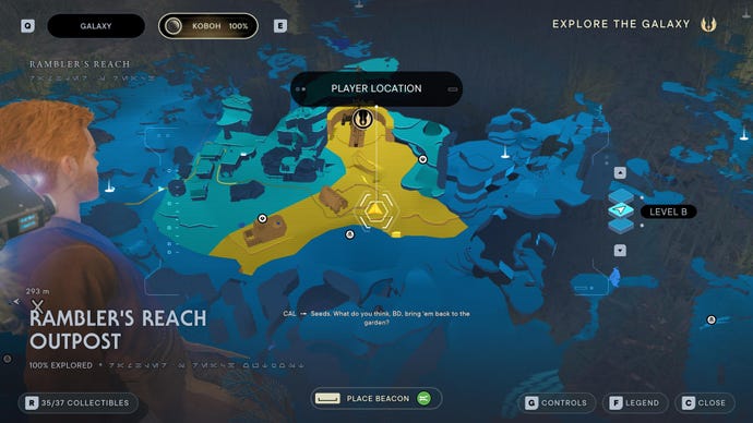 Part of the Koboh map in Jedi: Survivor.