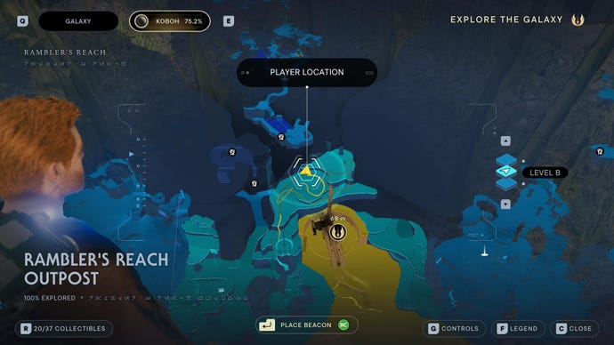 Part of the Koboh map in Jedi: Survivor.