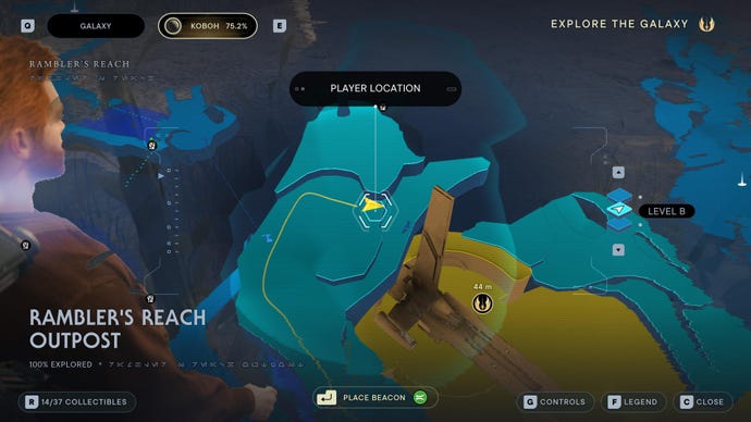 Part of the Koboh map in Jedi: Survivor.