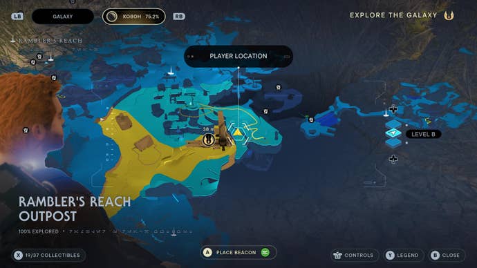 Part of the Koboh map in Jedi: Survivor.