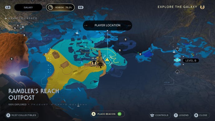 Part of the Koboh map in Jedi: Survivor.