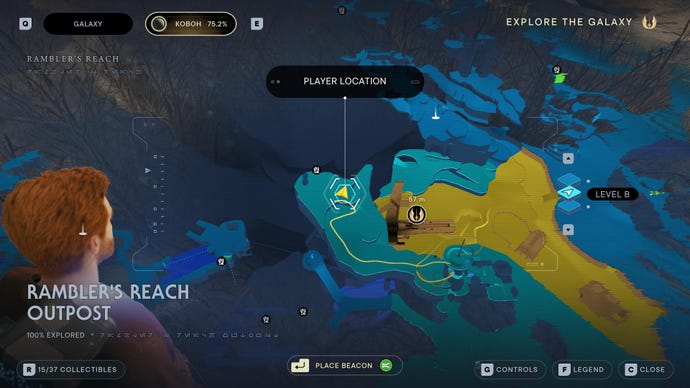 Part of the Koboh map in Jedi: Survivor.