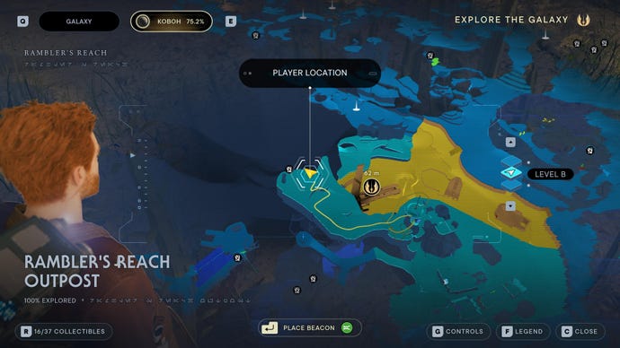 Part of the Koboh map in Jedi: Survivor.