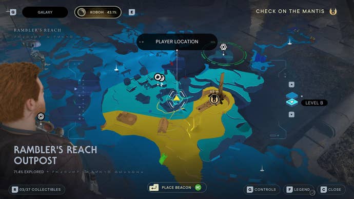 Part of the Koboh map in Jedi: Survivor.