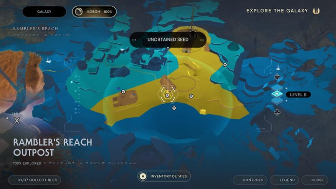 Part of the Koboh map in Jedi: Survivor.